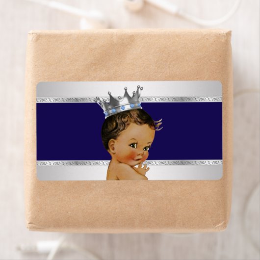Ethnic Prince Baby shower Waterflesetiket Etiket (Insitu)