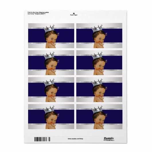 Ethnic Prince Baby shower Waterflesetiket Etiket (Full Sheet)