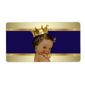 Ethnic Prince Boy Baby shower Étiquette de bouteil (Devant)