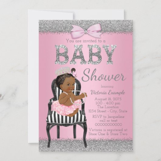 Ethnic Princess Baby Shower Invitations (Devant)
