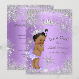 Ethnic Princess Baby shower Lavender Wonderland Kaart