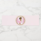 Ethnic Princess Baby shower Waterflesetiketten Waterfles Etiket (Enkel label)