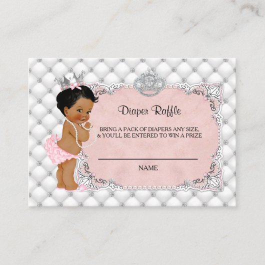 Ethnic Princess Diamonds Glam Diaper Raffle Ticket Informatiekaartje (Voorkant)