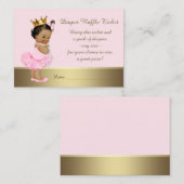 Ethnic Princess Diaper Raffle Ticket Informatiekaartje (Voorkant / Achterkant)