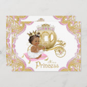 Ethnic Princess Pink Gold Babwer Shower Invitation (Devant / Derrière)