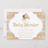 Ethnic Princess Pink Gold Babwer Shower Invitation (Dos)