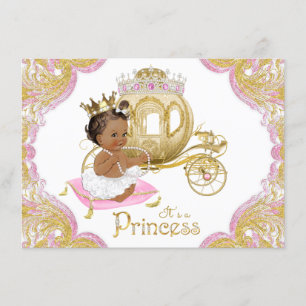 Ethnic Princess Pink Gold Babwer Shower Invitation
