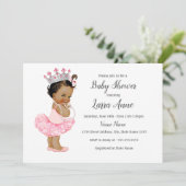 Ethnic Rose Princess Baby shower fille Invitation (Debout devant)