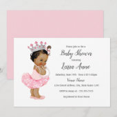 Ethnic Rose Princess Baby shower fille Invitation (Devant / Derrière)