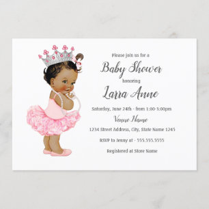 Ethnic Rose Princess Baby shower fille Invitation