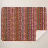 Ethnic Striped Throw Blanket in Burgundy (Voorkant (horizontaal))