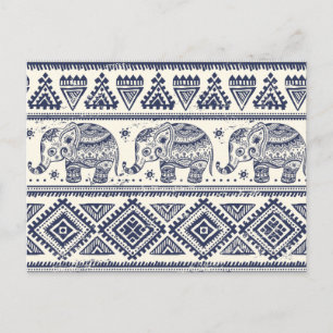 Ethnic Tribal Aztec Elephant Patroon Briefkaart