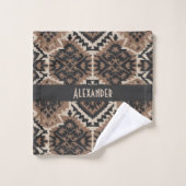 Ethnic Tribal Mudcloth Black & Tan (Gant de toilette)