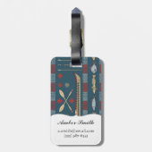 Ethnic Vist Patroon Bagagelabel (Achterkant verticaal)