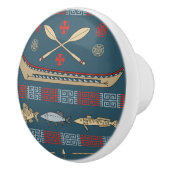 Ethnic Vist Patroon Keramische Knop (Rechts)