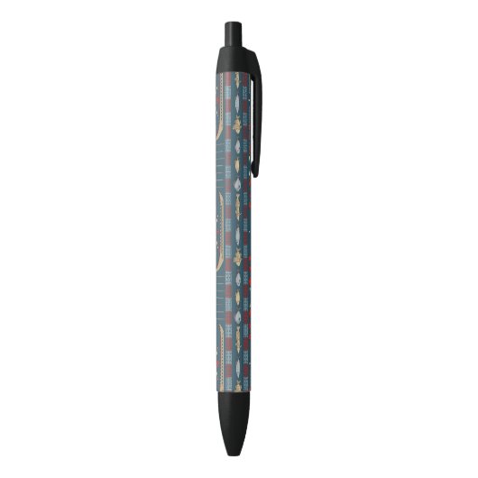 Ethnic Vist Patroon Zwarte Inkt Pen (Achterkant (Verticaal))