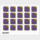 Ethnic Woven Threads Vierkante Sticker (Vel)