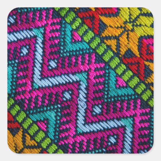 Ethnic Woven Threads Vierkante Sticker (Voorkant)