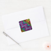 Ethnic Woven Threads Vierkante Sticker (Envelop)