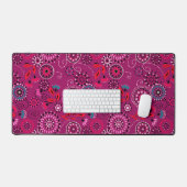Ethnique folk abstrait motif floral rétro cramson (Clavier et souris)