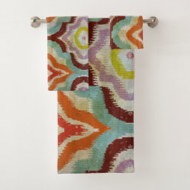 ethnisches ikat vintage design bad handdoek