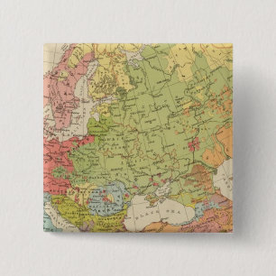 Ethnografisch Europa Vierkante Button 5,1 Cm