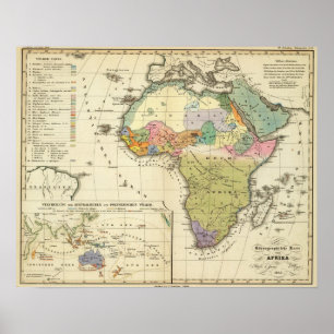 Ethnografische kaart van Afrika Poster