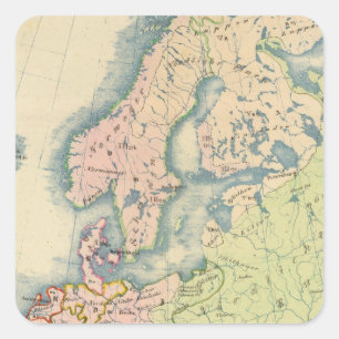 Ethnografische kaart van Europa Vierkante Sticker