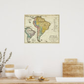 Ethnografische kaart van Zuid-Amerika Poster (Keuken)