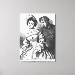 Etienne Lousteau spreekt met een actrice Canvas Afdruk