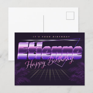 Etienne Name Prénom lila Carte postale