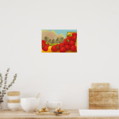  etiket aardbei afdrukken poster (Keuken)