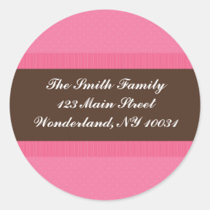 Etiket adres baby shower - Roze en bruin