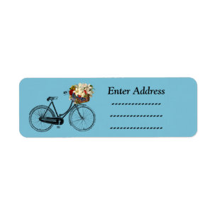 Etiket adres fietbloem Zelfklever