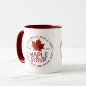 Etiket apeltje met rode suikermaple lebster mok (Voorkant links)