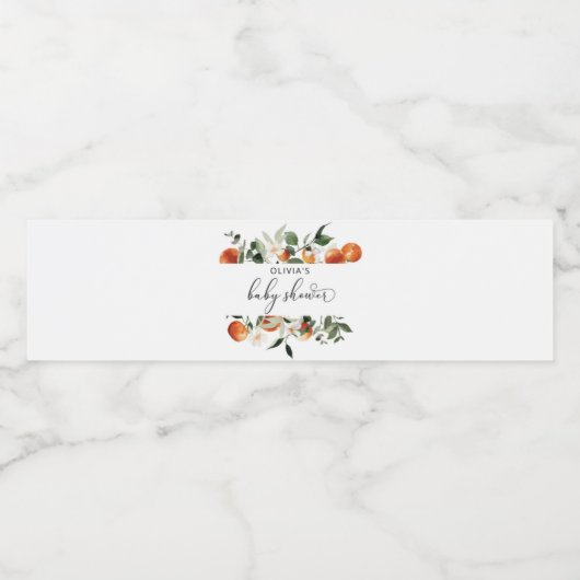 Etiket baby shower flesje (Enkel label)