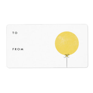 Etiket ballon met cadeaulabel voor Label - Lemon