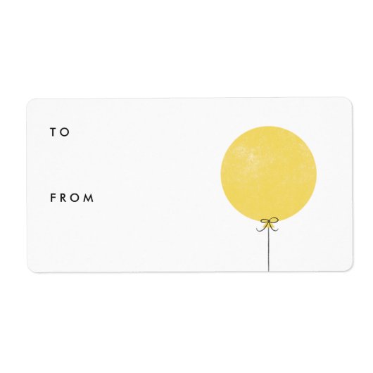 Etiket ballon met cadeaulabel voor Label - Lemon (Voorkant)