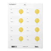 Etiket ballon met cadeaulabel voor Label - Lemon (Full Sheet)
