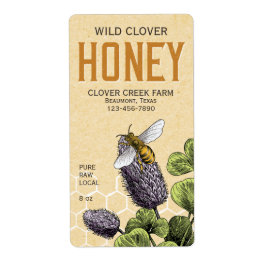 Etiket bijen en klaverhoning
