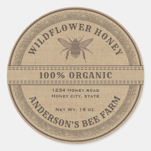 Etiket  bijenhoningpot (Voorkant)