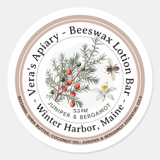 Etiket bijenwas Skincare-lat (Voorkant)