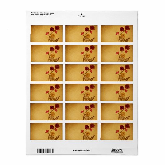 Etiket  bloemen (Full Sheet)