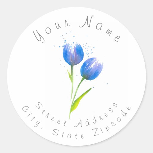 Etiket 'Blue Violet Tulips' (Voorkant)
