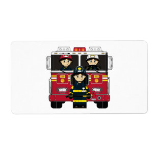Etiket brandblusser en brandweermotor