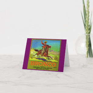 Etiket Bronco fruit uit de jaren 1920 Notitiekaartje