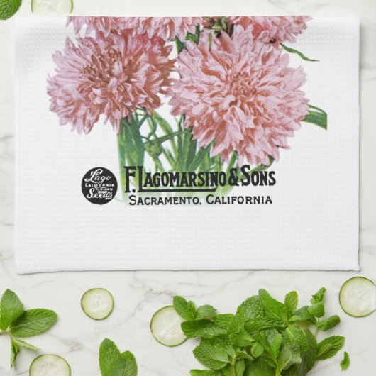 Etiket Button van de bachelor Theedoek (Gevouwen)