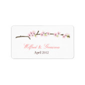 Etiket Cherry Blossom Branch Label (wit) (Voorkant)