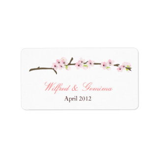 Etiket Cherry Blossom Branch Label (wit)