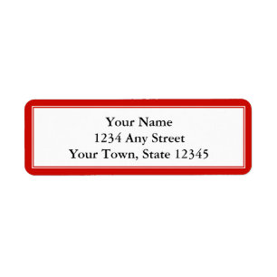 Etiket Cherry Red en White Custom Return Address L